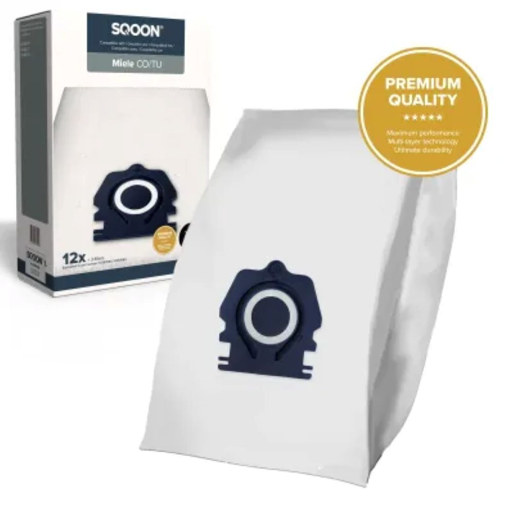 Miele Guard M1 / S1 / L1 mikroszálas porzsák – HyClean Pure CO / TU (12557080 / 12557060) helyettesítő, 12 db + filter