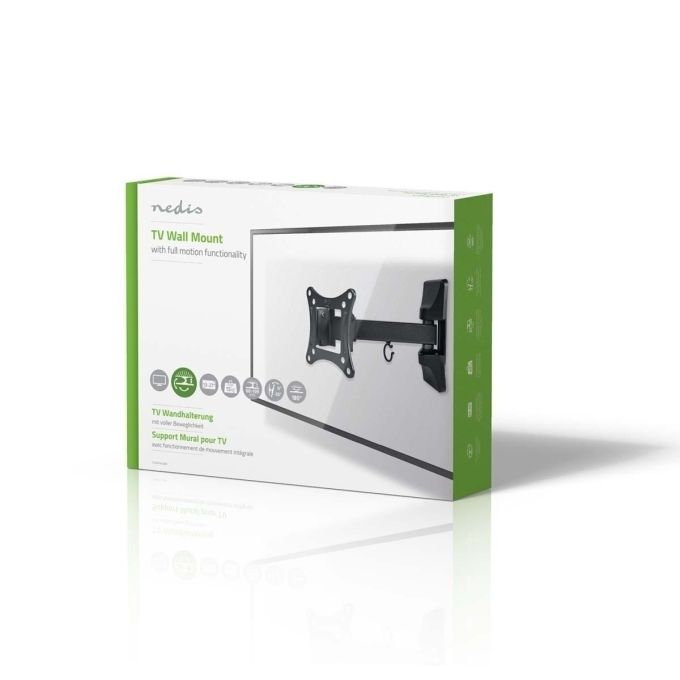 Nedis Szabadon Mozgatható Fali TV-tartókonzol | 13-27" | Max 15 kg | 2 Forgáspont (TVWM1410BK)